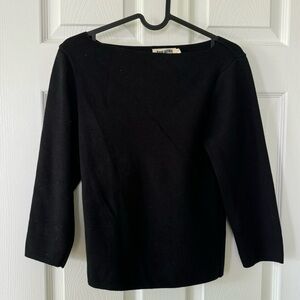 Djerf Avenue Black Boat Neck Top